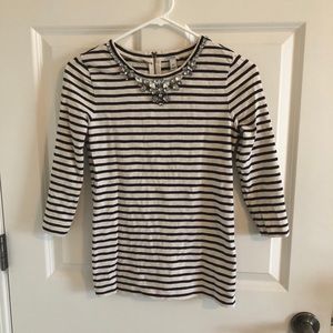 J.Crew Jeweled Neckline Top